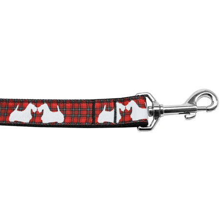 Red Plaid Scottie Pups Nylon Dog Collars and Leashes