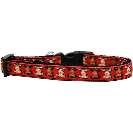 Reindeer Nylon Ribbon Dog Collars and Leashes - Christmas