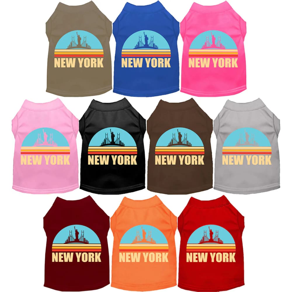 Retro New York Screen Print Pet Shirt - Screen Print Shirts