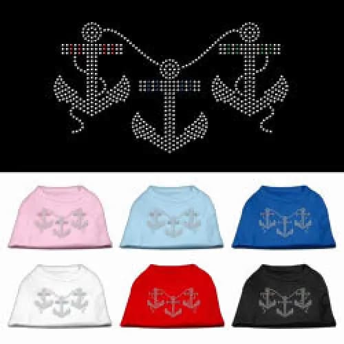 Rhinestone Anchors Pet Shirt - Rhinestone Pet Shirts