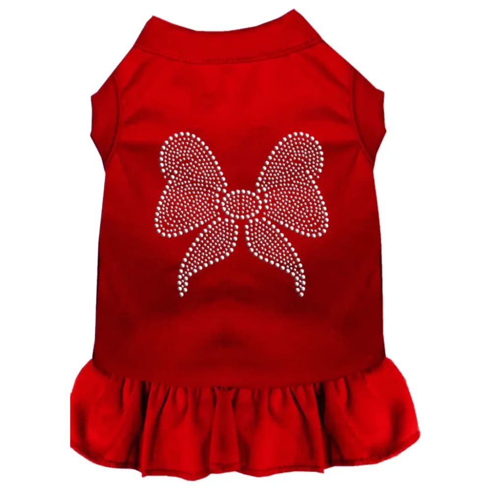 Rhinestone Bow Pet Dress - Rhinestone Dresses