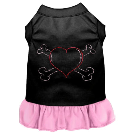 Rhinestone Heart and Crossbones Dog Dress - Rhinestone