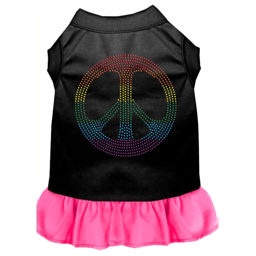 Rhinestone Rainbow Peace Pet Dress - Rhinestone Dresses