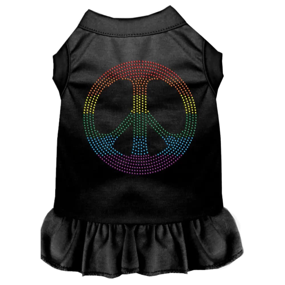 Rhinestone Rainbow Peace Pet Dress - Rhinestone Dresses