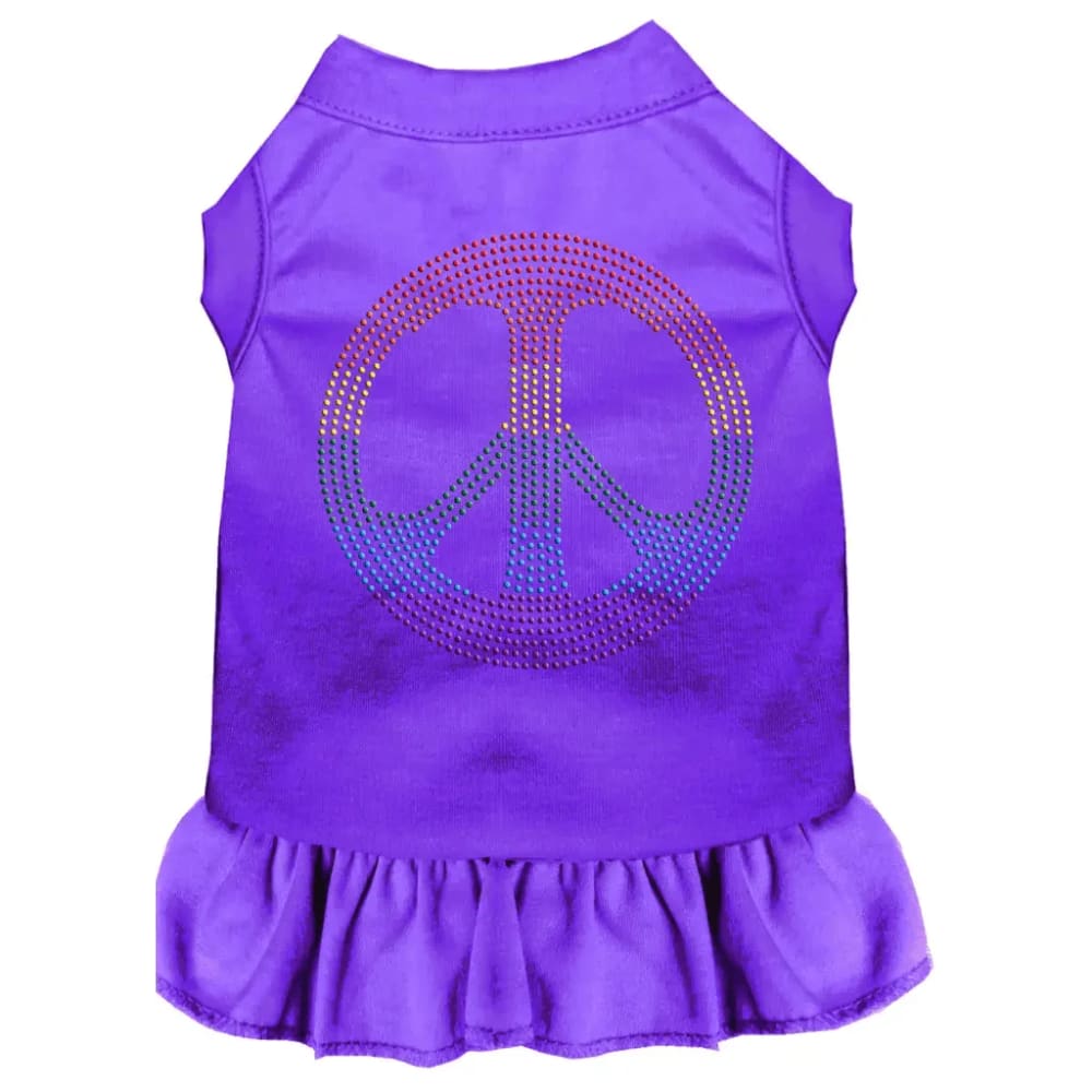 Rhinestone Rainbow Peace Pet Dress - Rhinestone Dresses