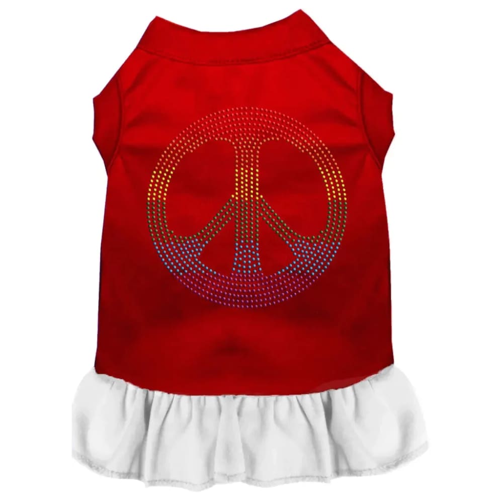 Rhinestone Rainbow Peace Pet Dress - Rhinestone Dresses