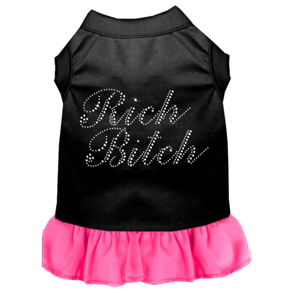 Rhinestone Rich Bitch Dog Dress - Rhinestone Dresses