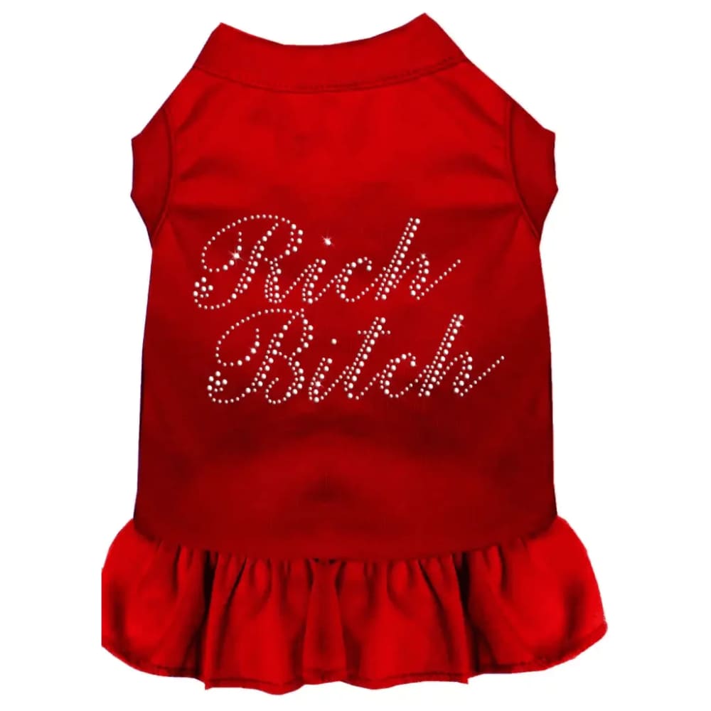 Rhinestone Rich Bitch Dog Dress - Rhinestone Dresses