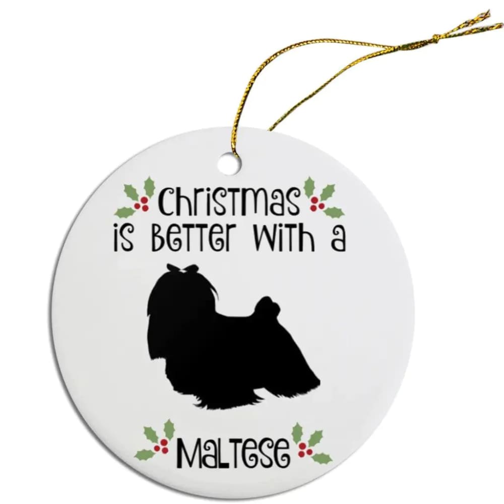 Maltese Christmas Ornaments - Ornaments