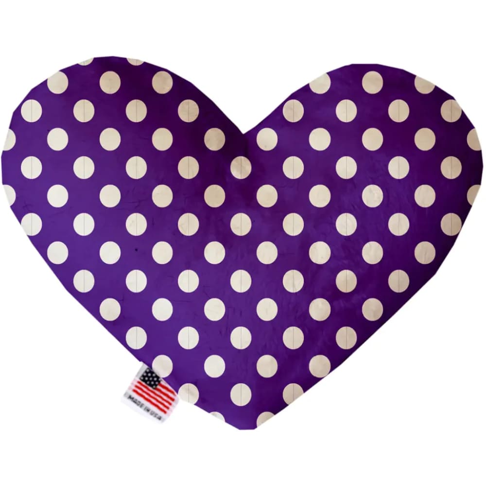 Royal Purple Swiss Dots Heart Dog Toy - Heart Dog Toys