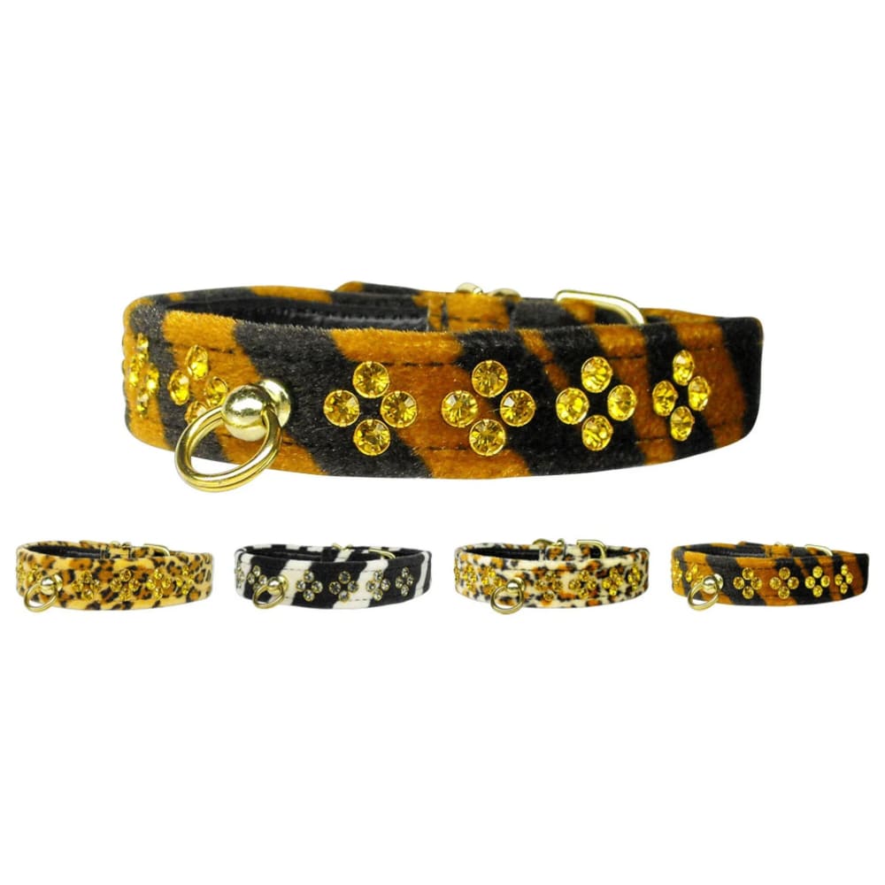 Sahara Animal Print Crystal Jewelry Set Dog Collar - Dog