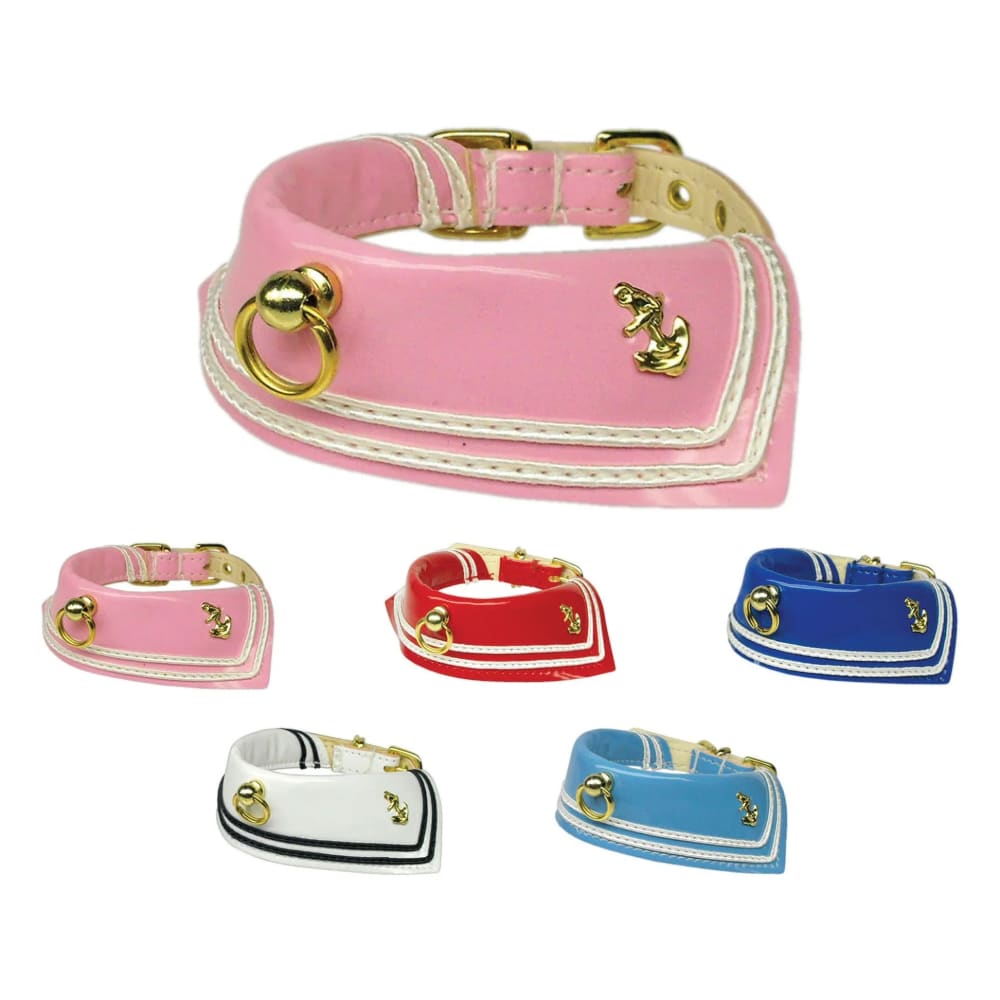 Sailor Patent Leather Dog Collar - Dog Collars - Patent