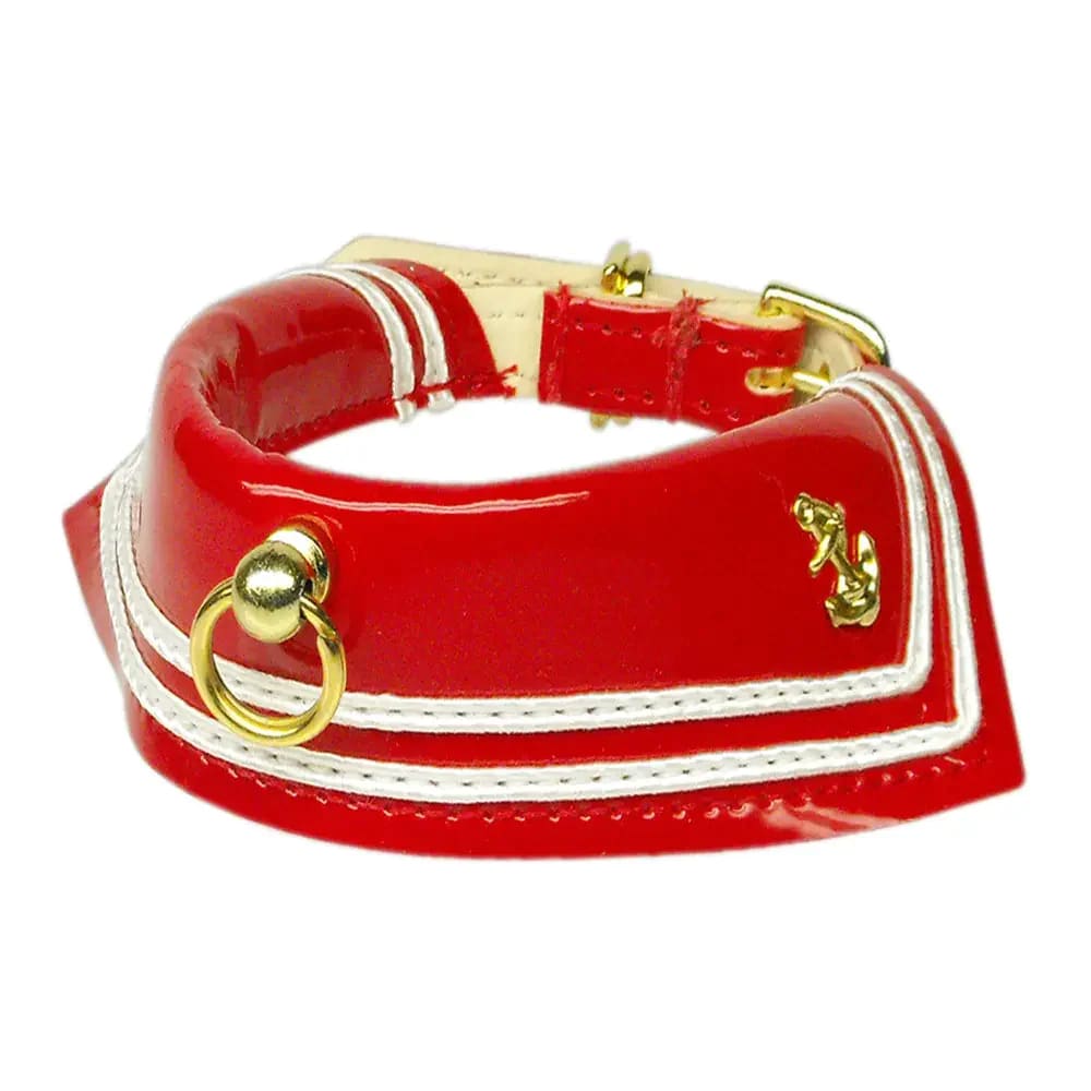 Sailor Patent Leather Dog Collar - Dog Collars - Patent