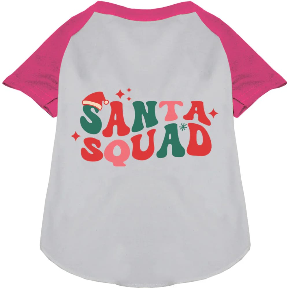 Santa Squad Pet Raglan Shirt - Screen Print Shirts