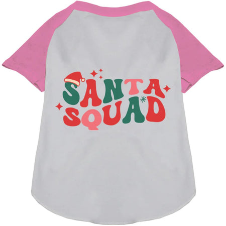 Santa Squad Pet Raglan Shirt - Screen Print Shirts