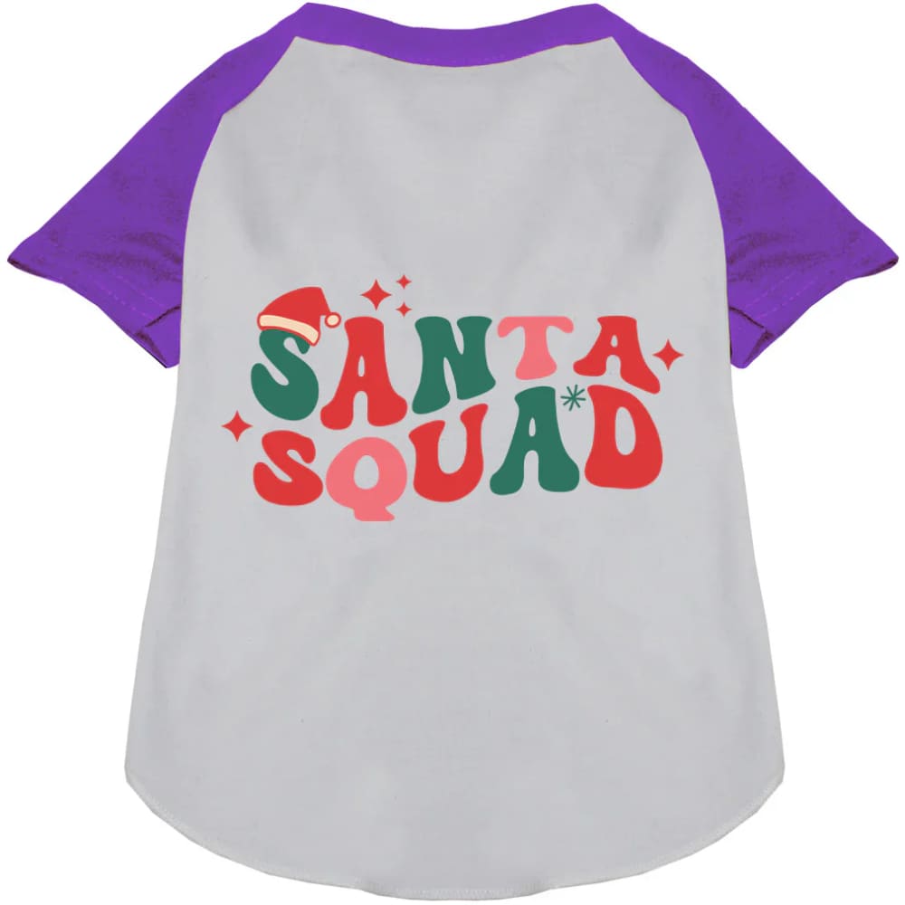 Santa Squad Pet Raglan Shirt - Screen Print Shirts