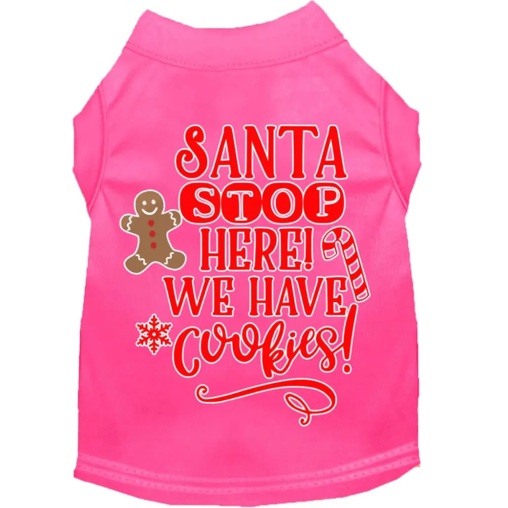 Santa We Have Cookies Screen Print Pet Shirt - Screen Print