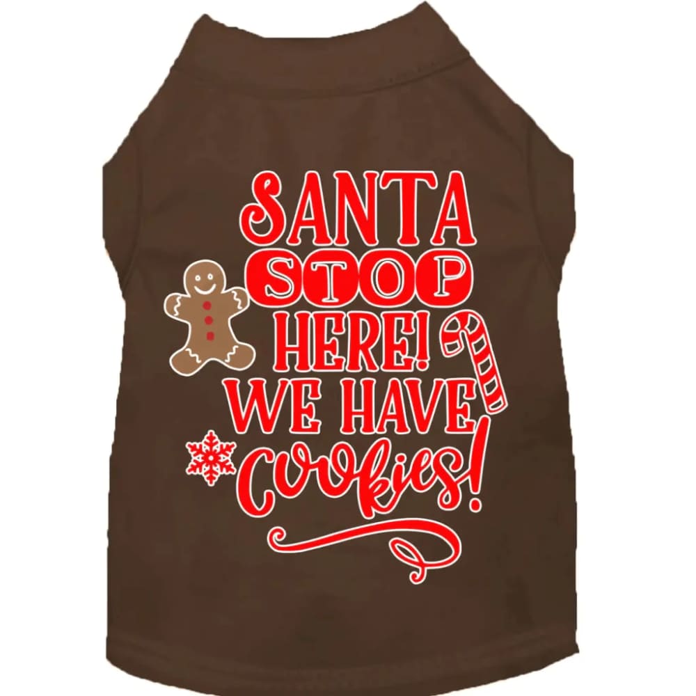 Santa We Have Cookies Screen Print Pet Shirt - Screen Print