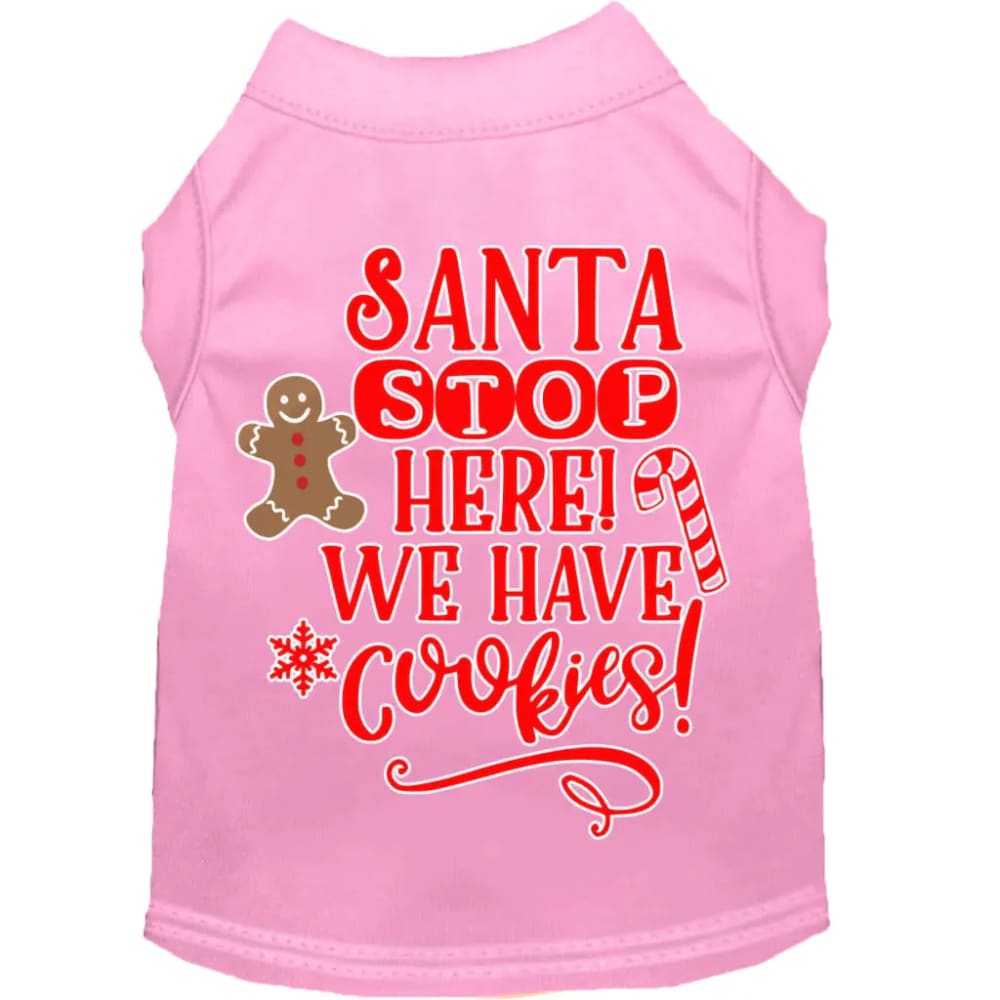 Santa We Have Cookies Screen Print Pet Shirt - Screen Print