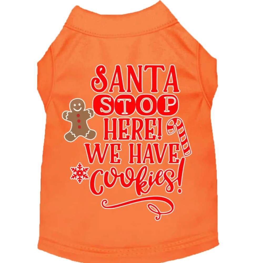 Santa We Have Cookies Screen Print Pet Shirt - Screen Print