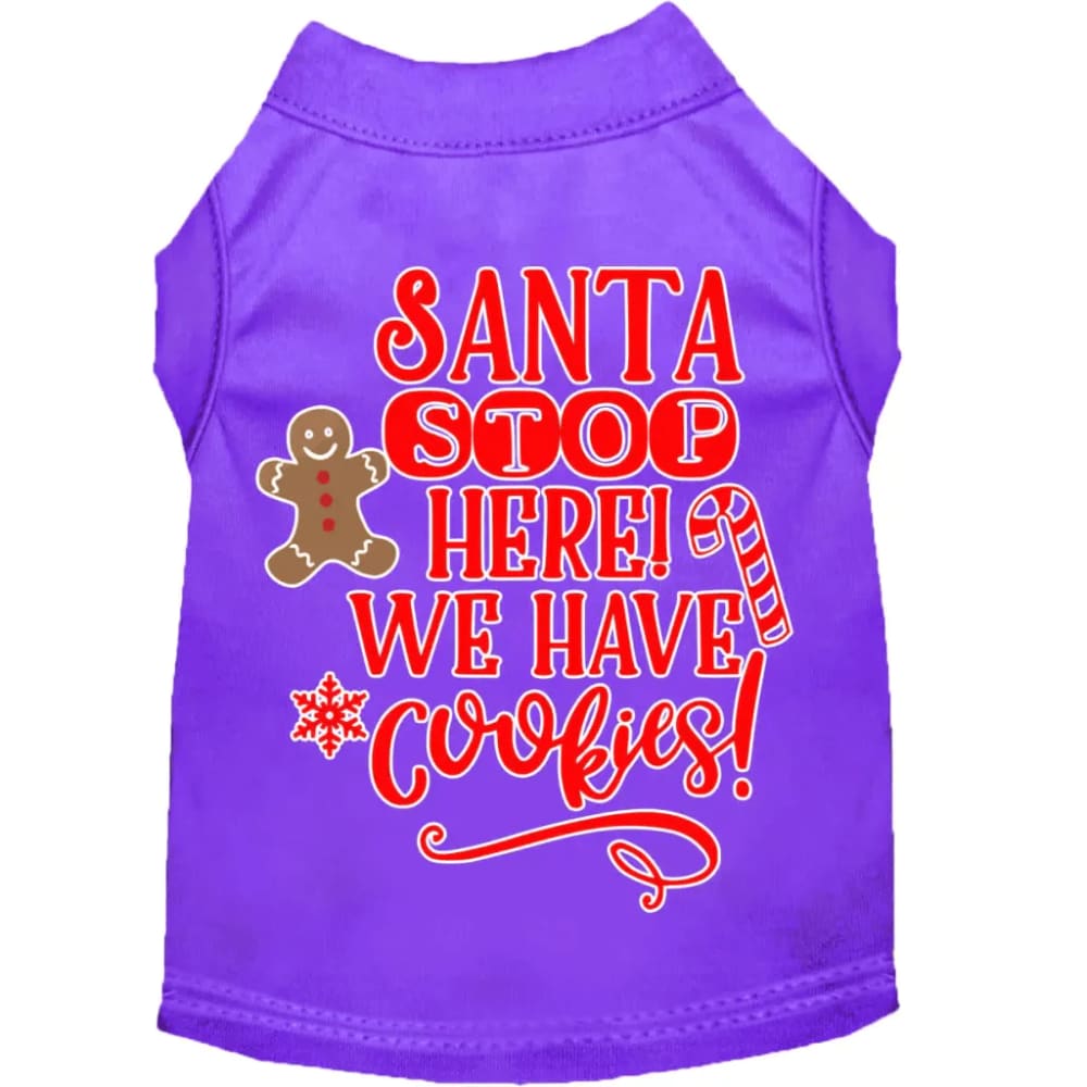 Santa We Have Cookies Screen Print Pet Shirt - Screen Print