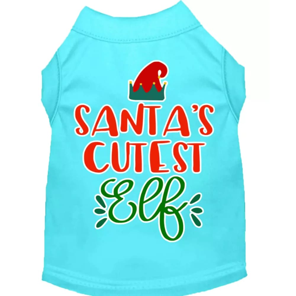 Santa’s Cutest Elf Screen Print Pet Shirt - Screen Print