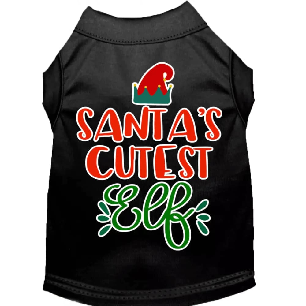 Santa’s Cutest Elf Screen Print Pet Shirt - Screen Print