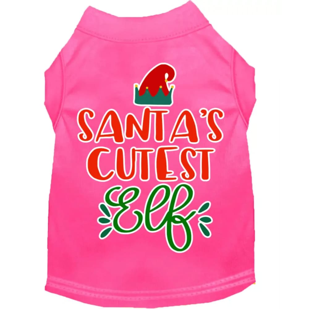 Santa’s Cutest Elf Screen Print Pet Shirt - Screen Print