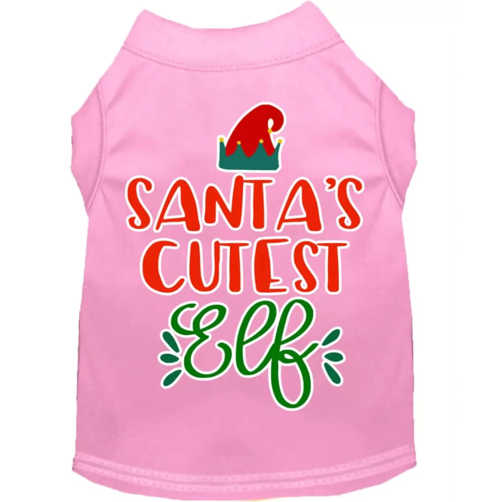 Santa’s Cutest Elf Screen Print Pet Shirt - Screen Print