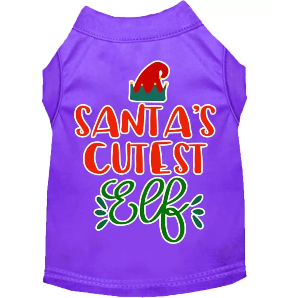 Santa’s Cutest Elf Screen Print Pet Shirt - Screen Print