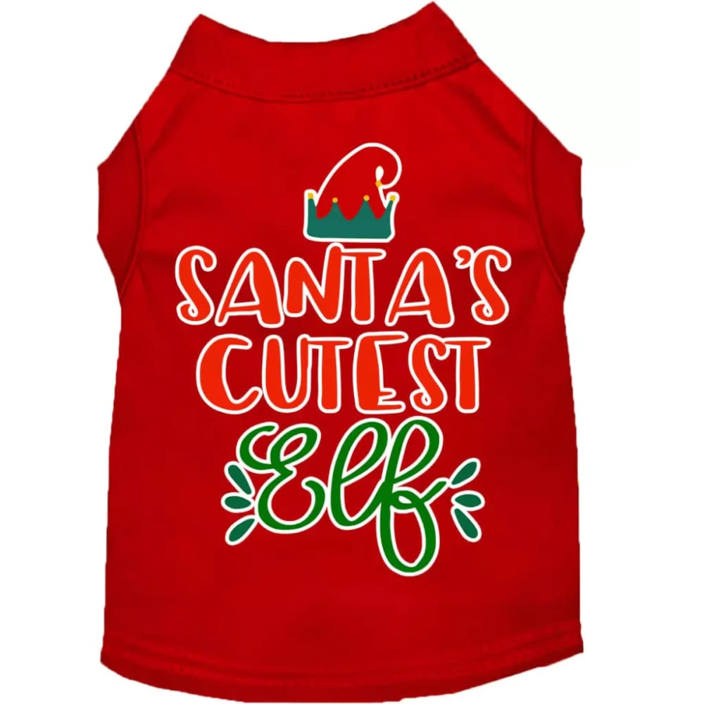 Santa’s Cutest Elf Screen Print Pet Shirt - Screen Print