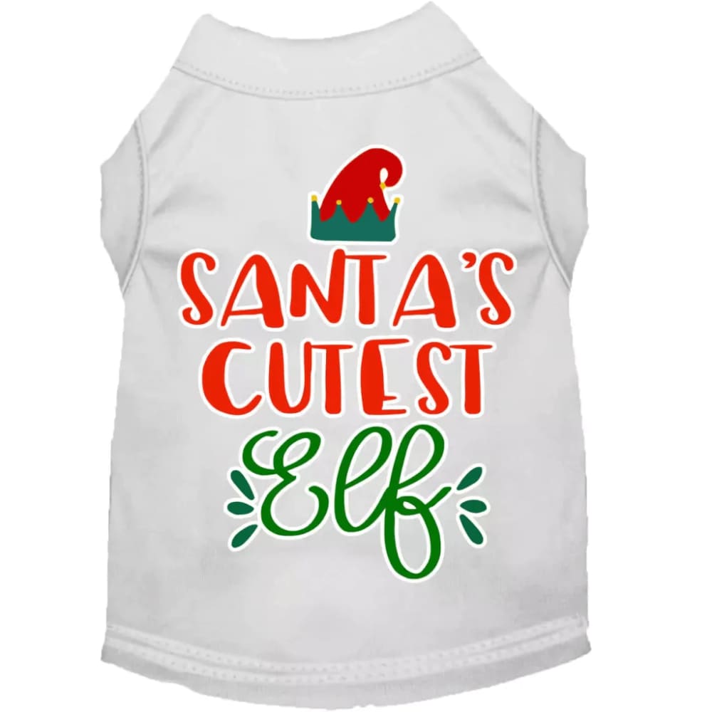 Santa’s Cutest Elf Screen Print Pet Shirt - Screen Print