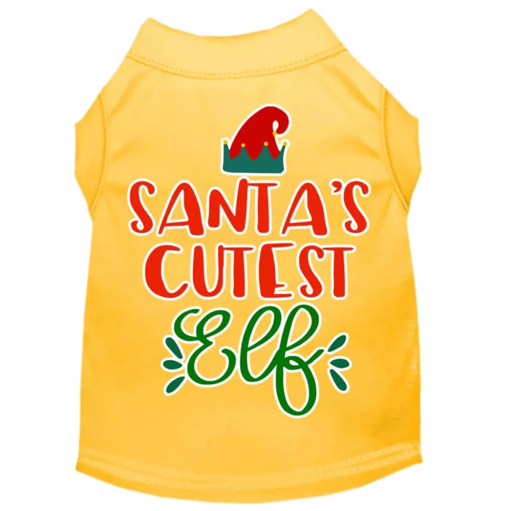 Santa’s Cutest Elf Screen Print Pet Shirt - Screen Print