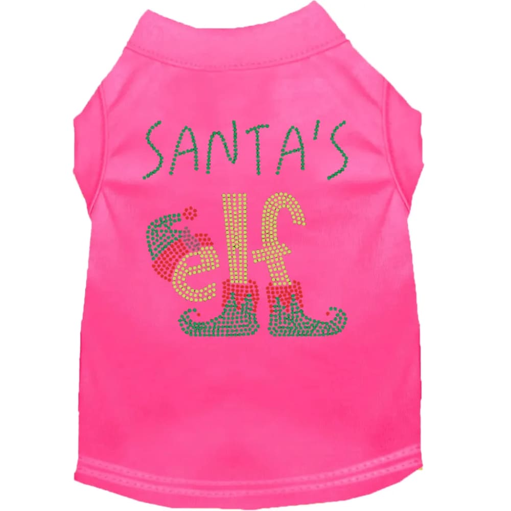 Santa’s Elf Rhinestone Pet Shirt - Screen Print Shirts