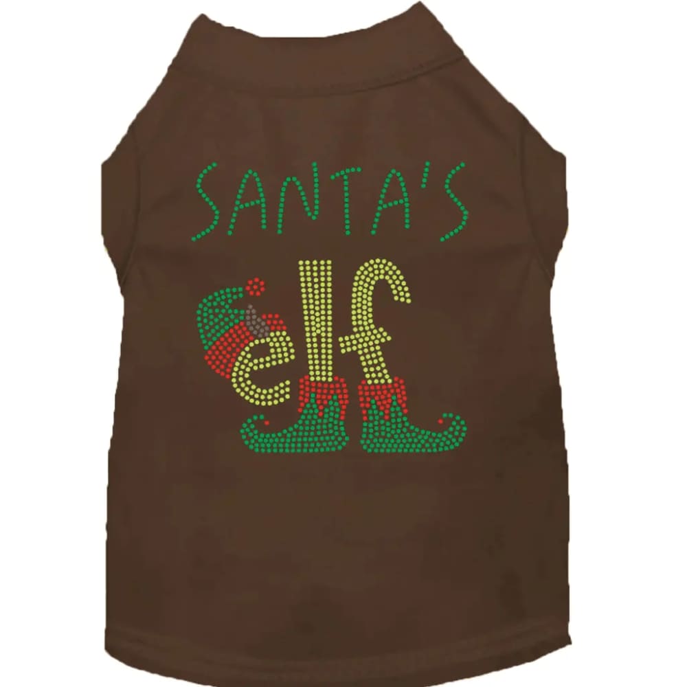 Santa’s Elf Rhinestone Pet Shirt - Screen Print Shirts