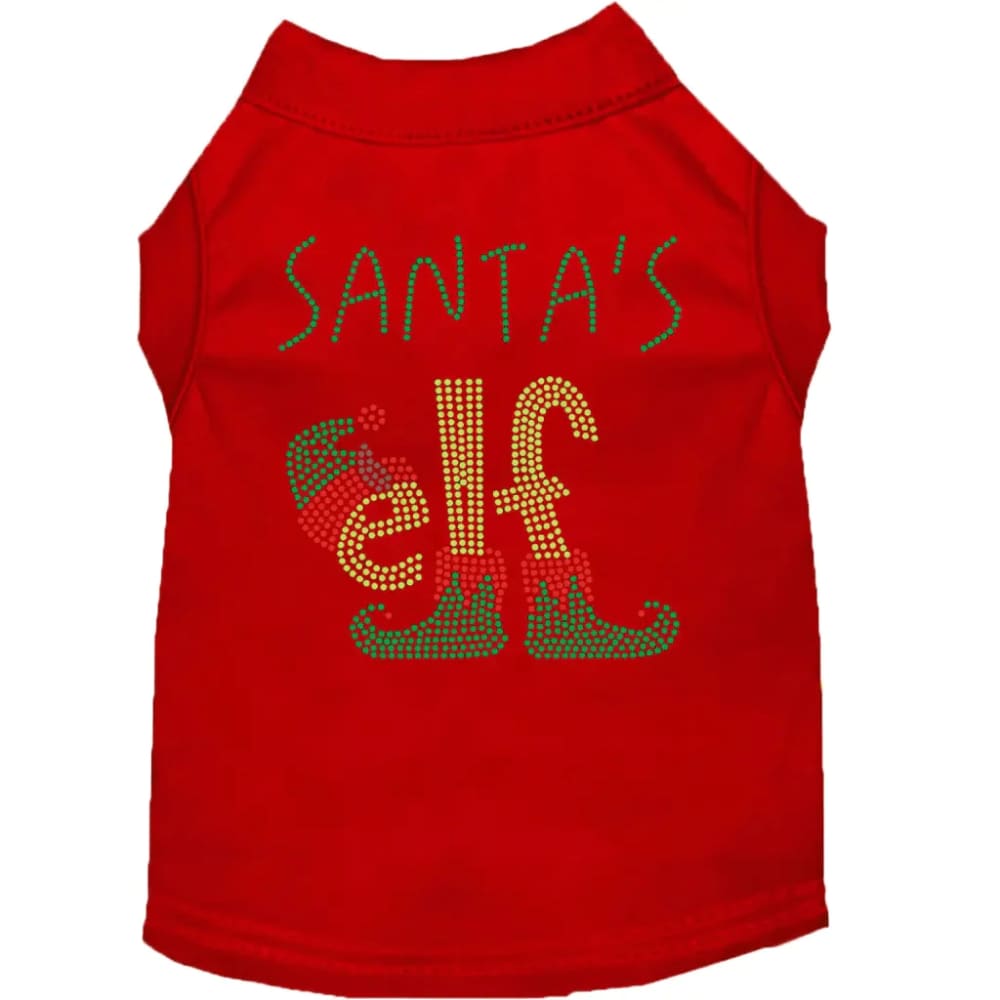 Santa’s Elf Rhinestone Pet Shirt - Screen Print Shirts