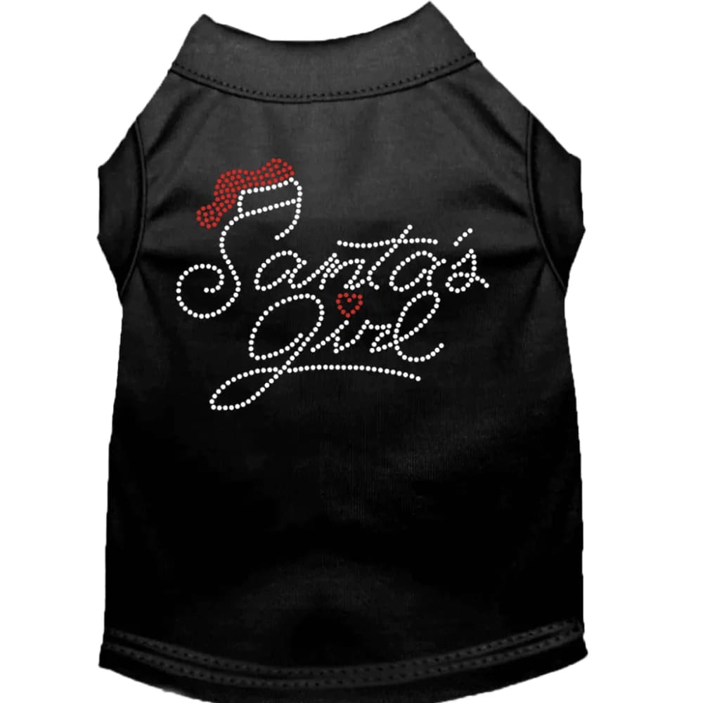 Santa’s Girl Rhinestone Pet Shirt - Screen Print Shirts