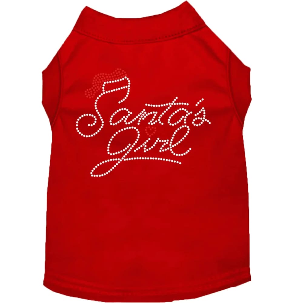 Santa’s Girl Rhinestone Pet Shirt - Screen Print Shirts