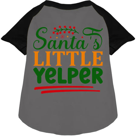 Santa’s Little Yelper Pet Raglan Shirt - Screen Print Shirts