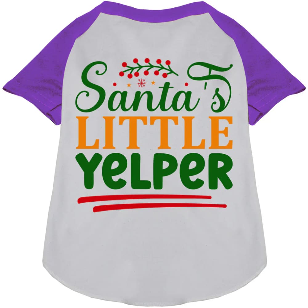 Santa’s Little Yelper Pet Raglan Shirt - Screen Print Shirts