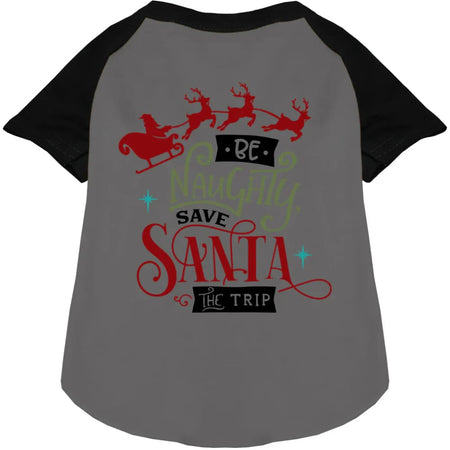 Save Santa the Trip Pet Raglan Shirt - Screen Print Shirts