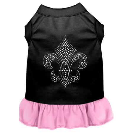 Silver Fleur De Lis Rhinestone Dog Dress - Rhinestone