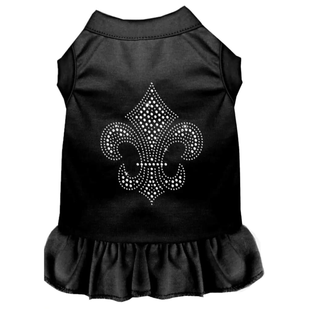 Silver Fleur De Lis Rhinestone Dog Dress - Rhinestone