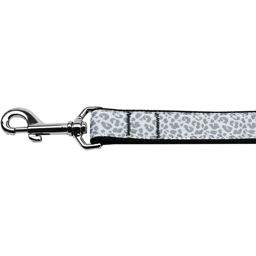 Silver Leopard Nylon Dog Collar & Leash - Dog Collars