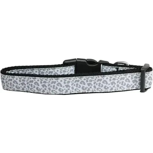 Silver Leopard Nylon Dog Collar & Leash - Dog Collars