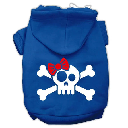 Skull Crossbone Bow Screen Print Pet Hoodies - Screen Print