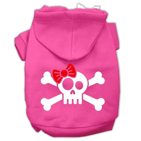 Skull Crossbone Bow Screen Print Pet Hoodies - Screen Print