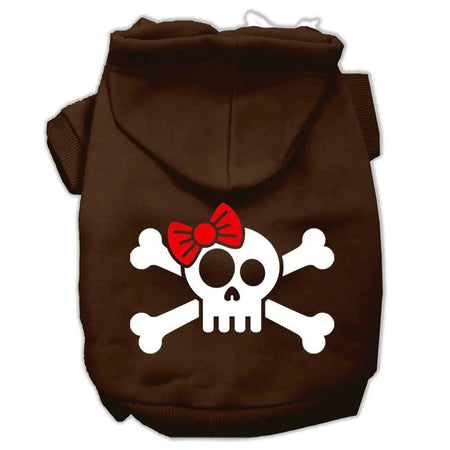 Skull Crossbone Bow Screen Print Pet Hoodies - Screen Print