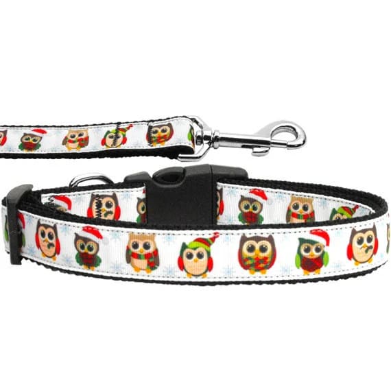 Snowy Owls Dog Collars & Leashes - Christmas Collars