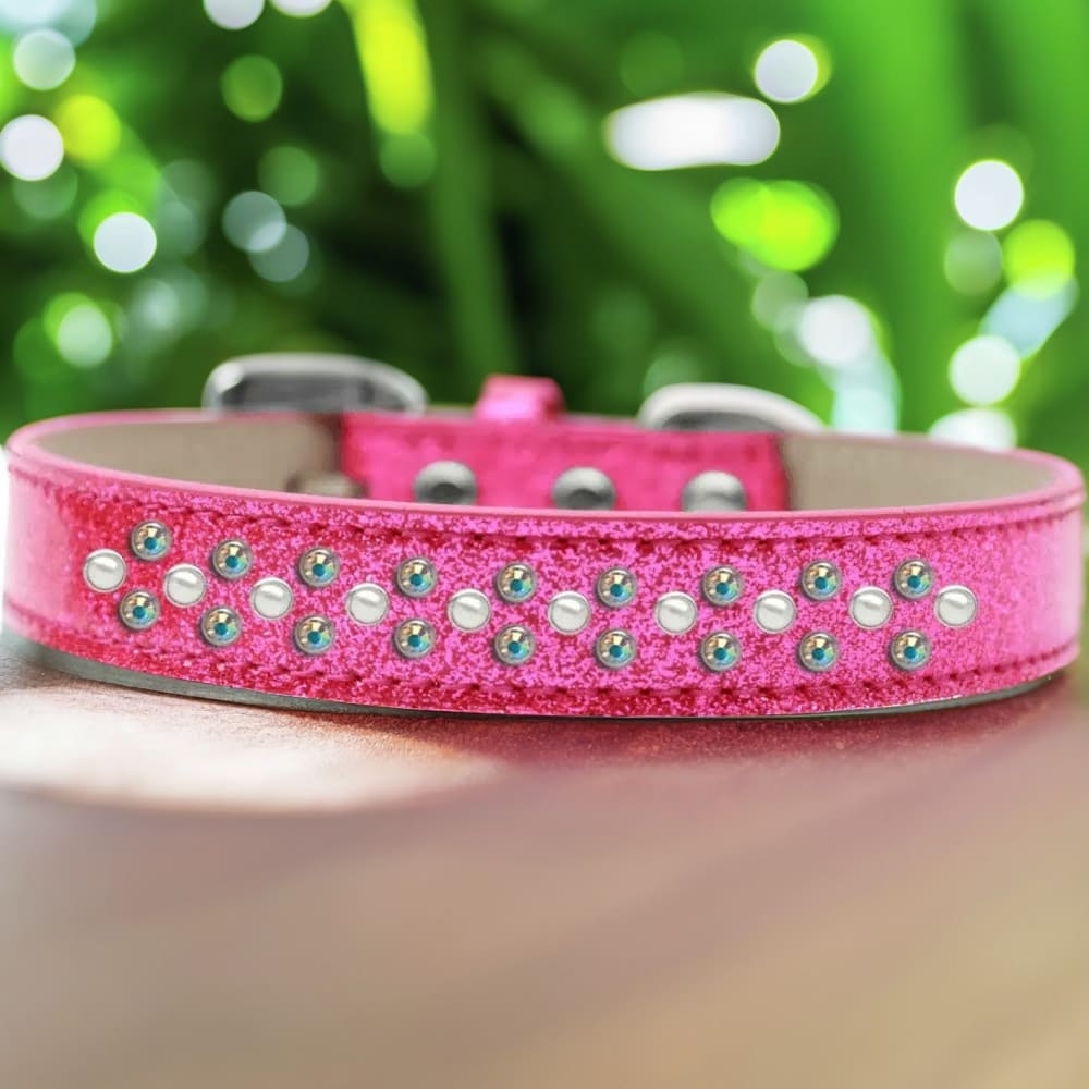 Sprinkles Ice Cream Dog Collar Pearl and Aurora Borealis